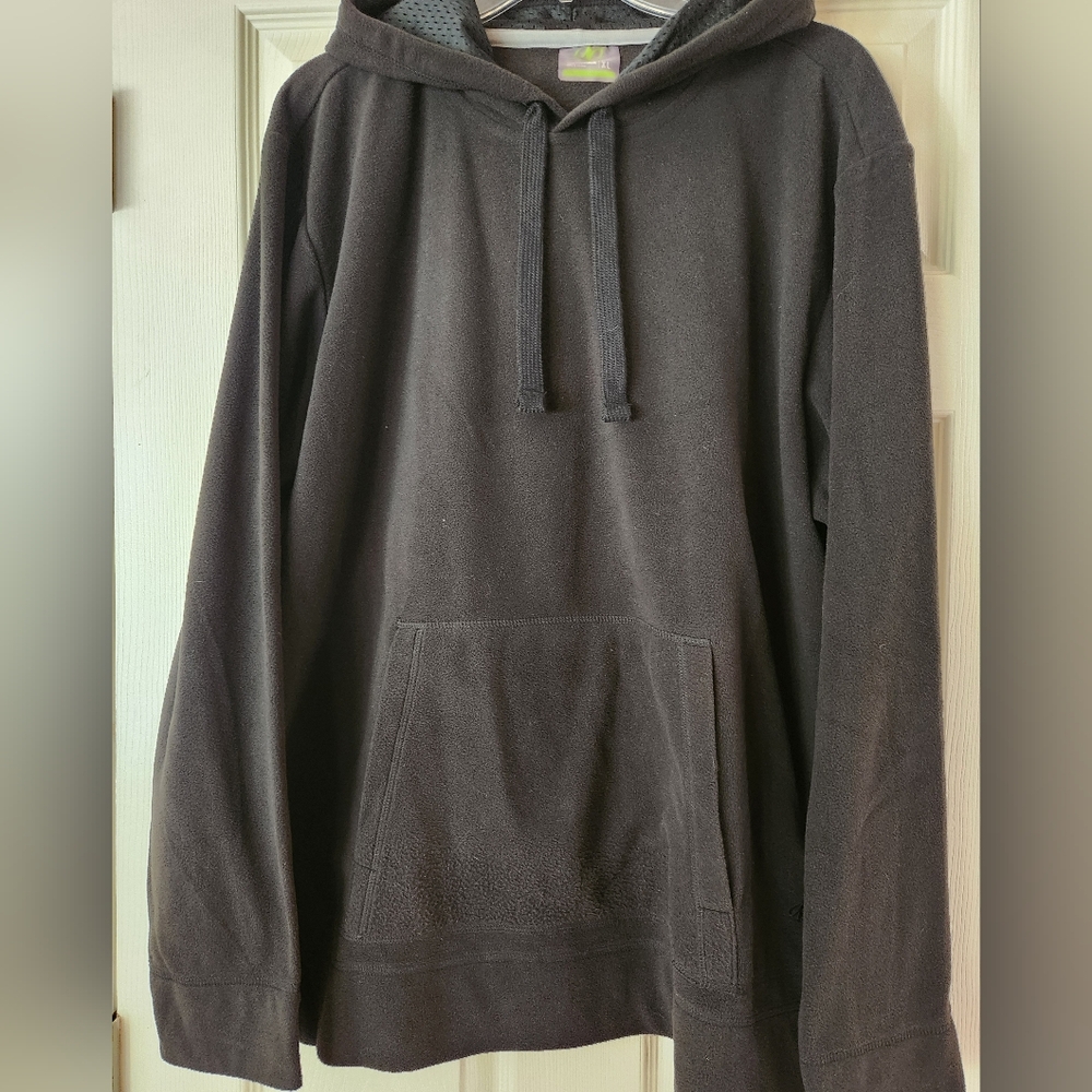 Men's Fleece Black Hoodie, Size XL